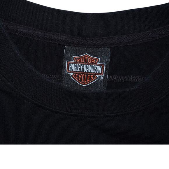 Harley-Davidson Black Skull Wings Tee – Men’s Size L/XL – Embroidered  – Vibe - Picture 3 of 5